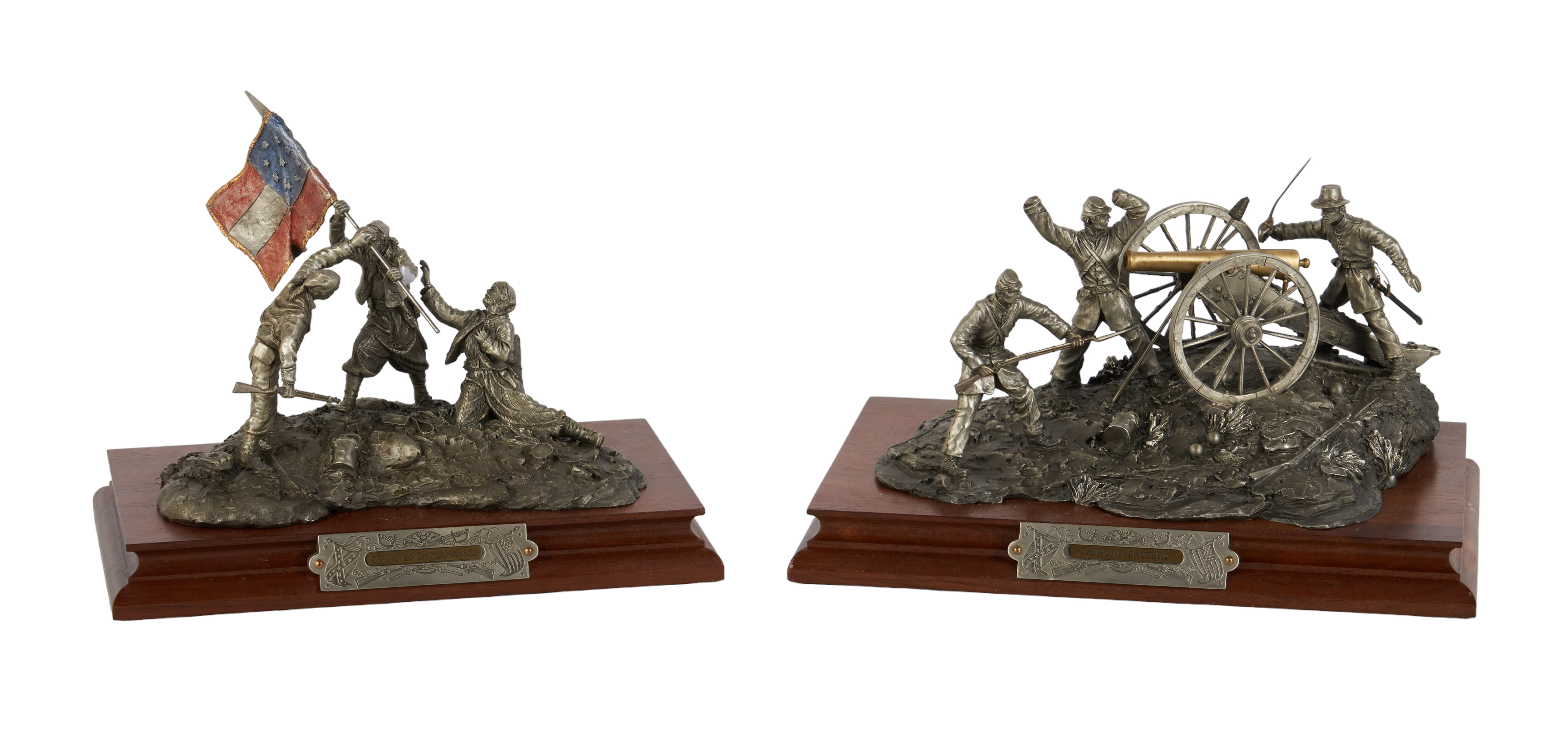 (2) Chilmark pewter Civil War figurines,