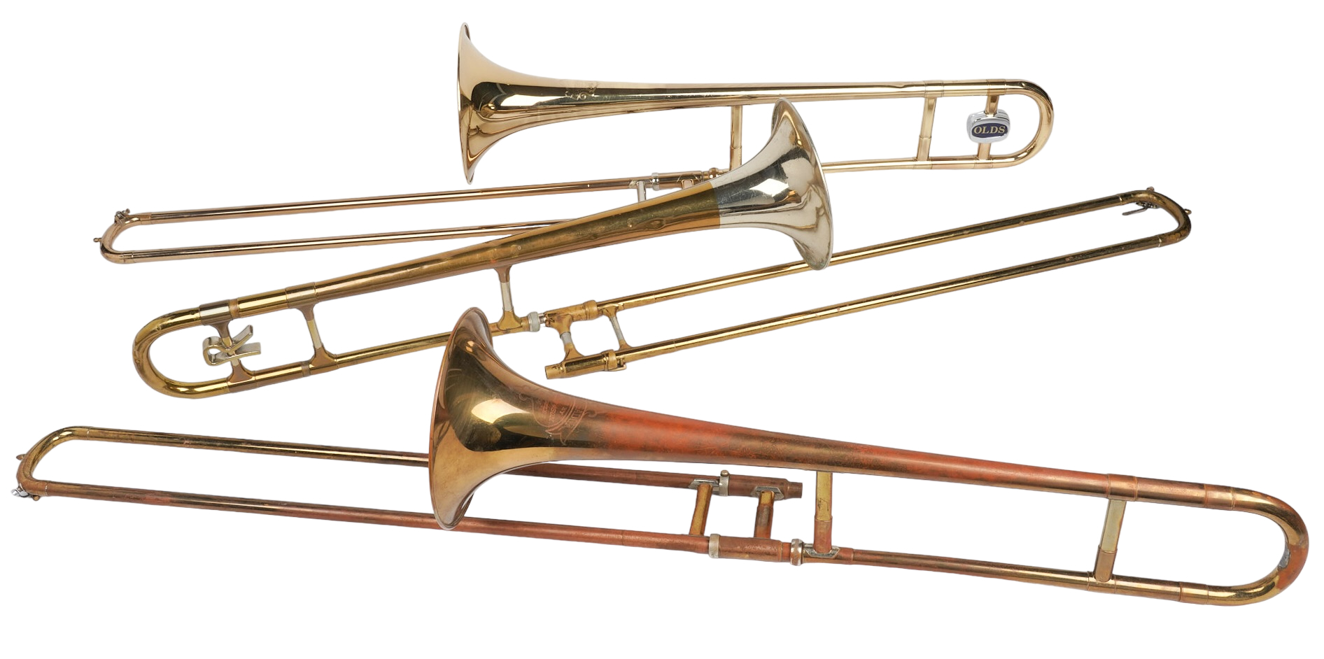 (3) Trombones, c/o Olds serial