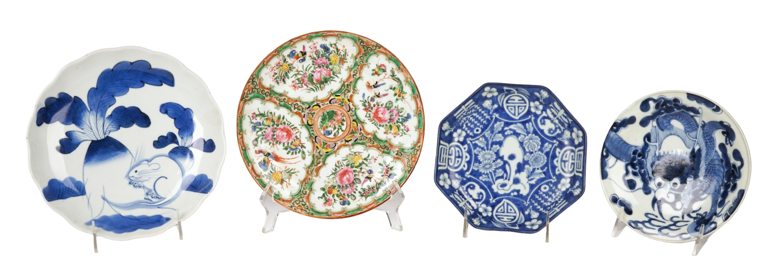 (4) Asian porcelain plates, c/o