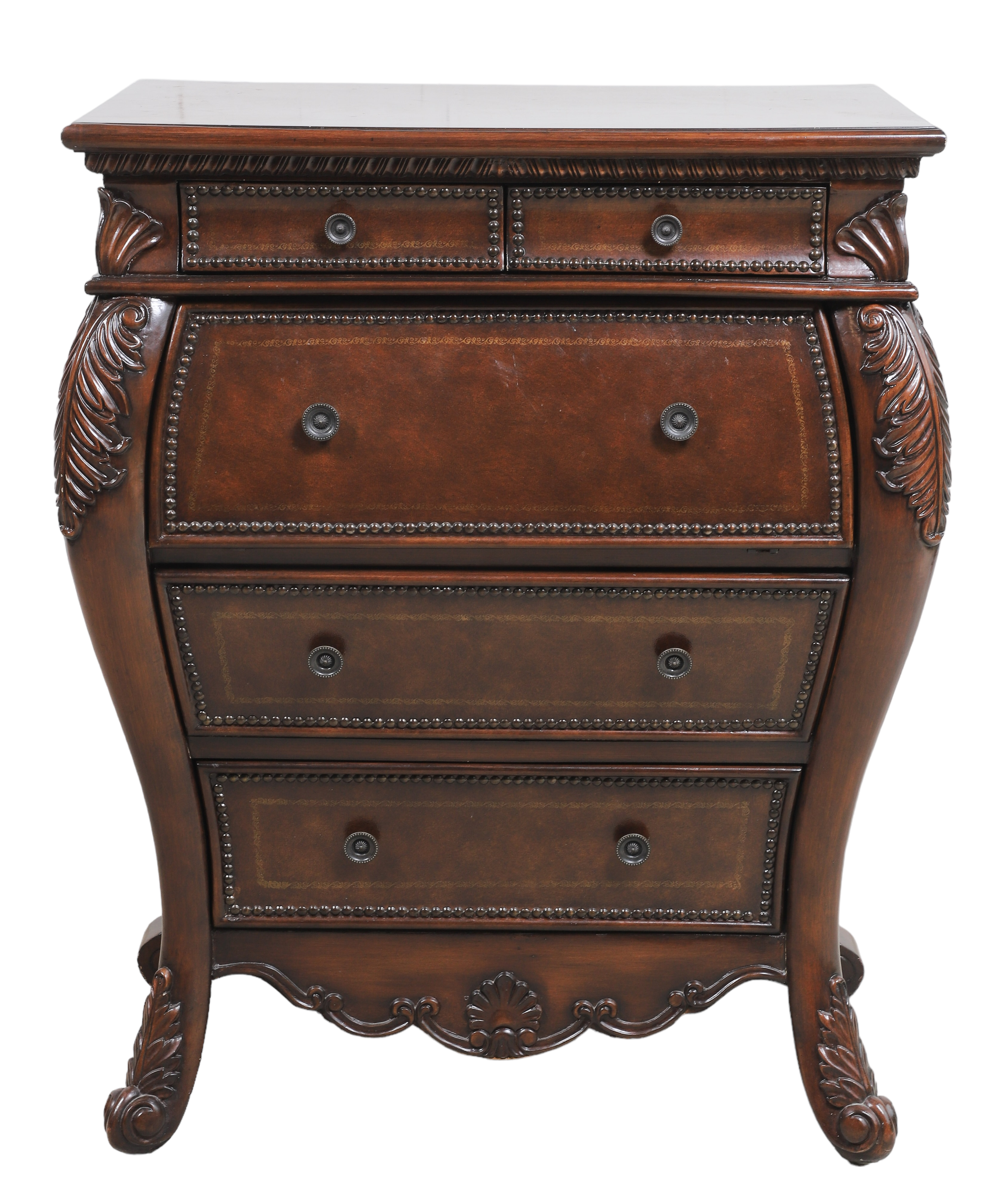 Contemporary leather butlers chest,