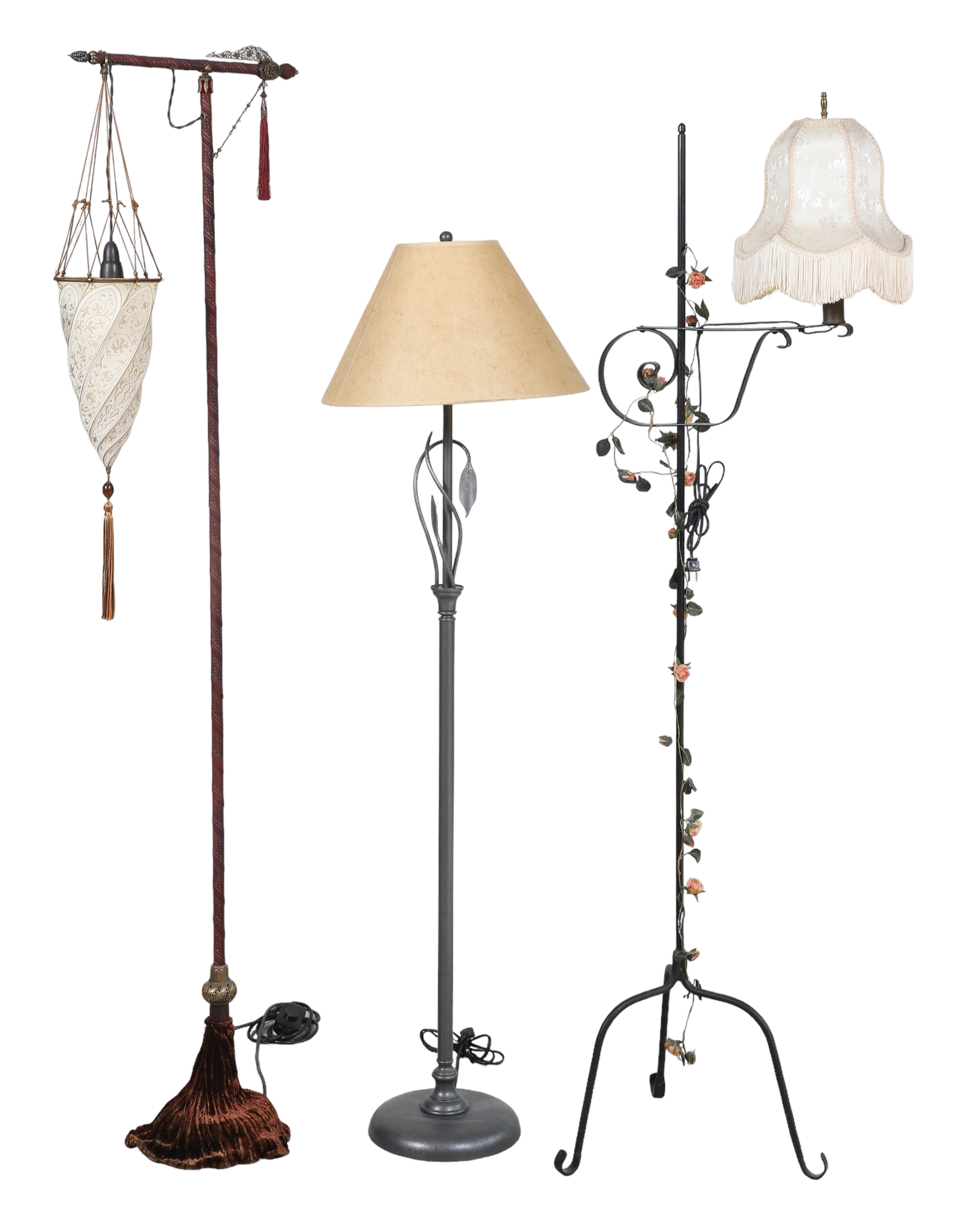 (3) Decorative floor lamps, c/o Contemporary