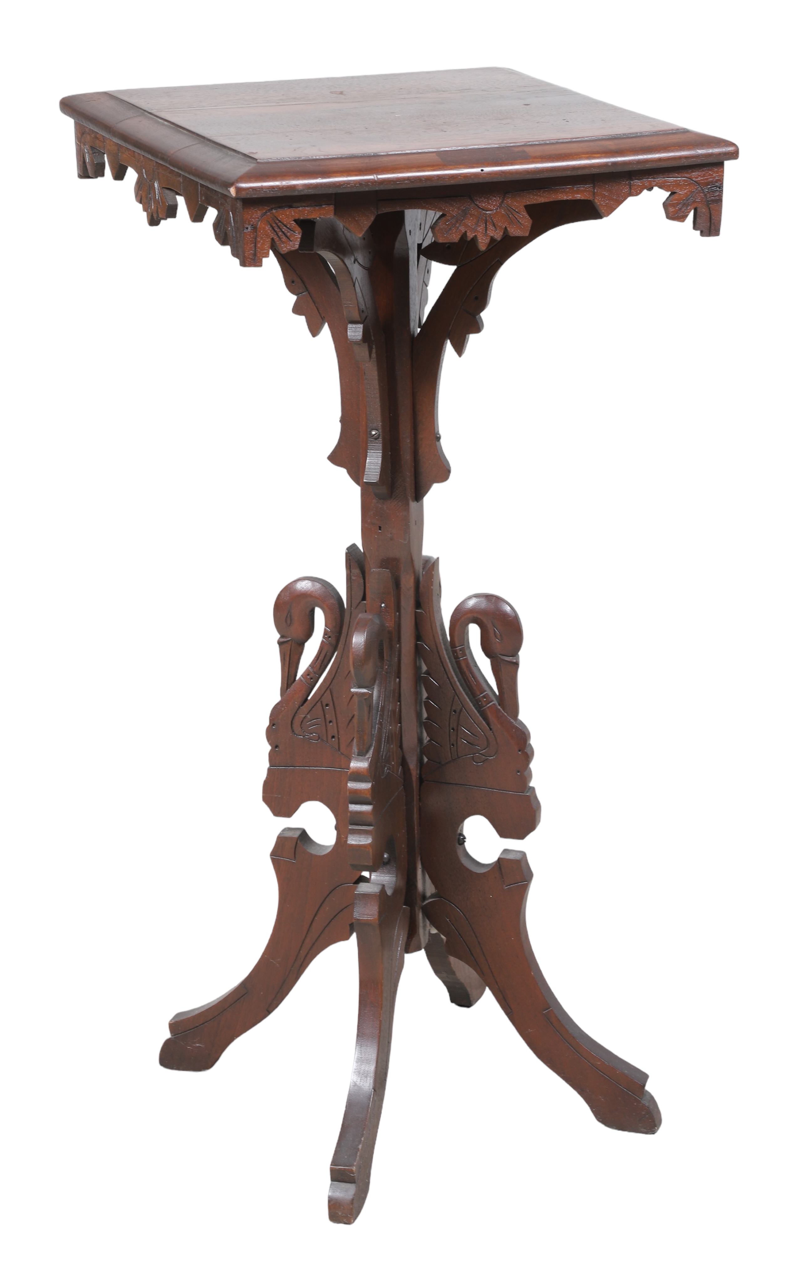 Victorian carved walnut pedestal,