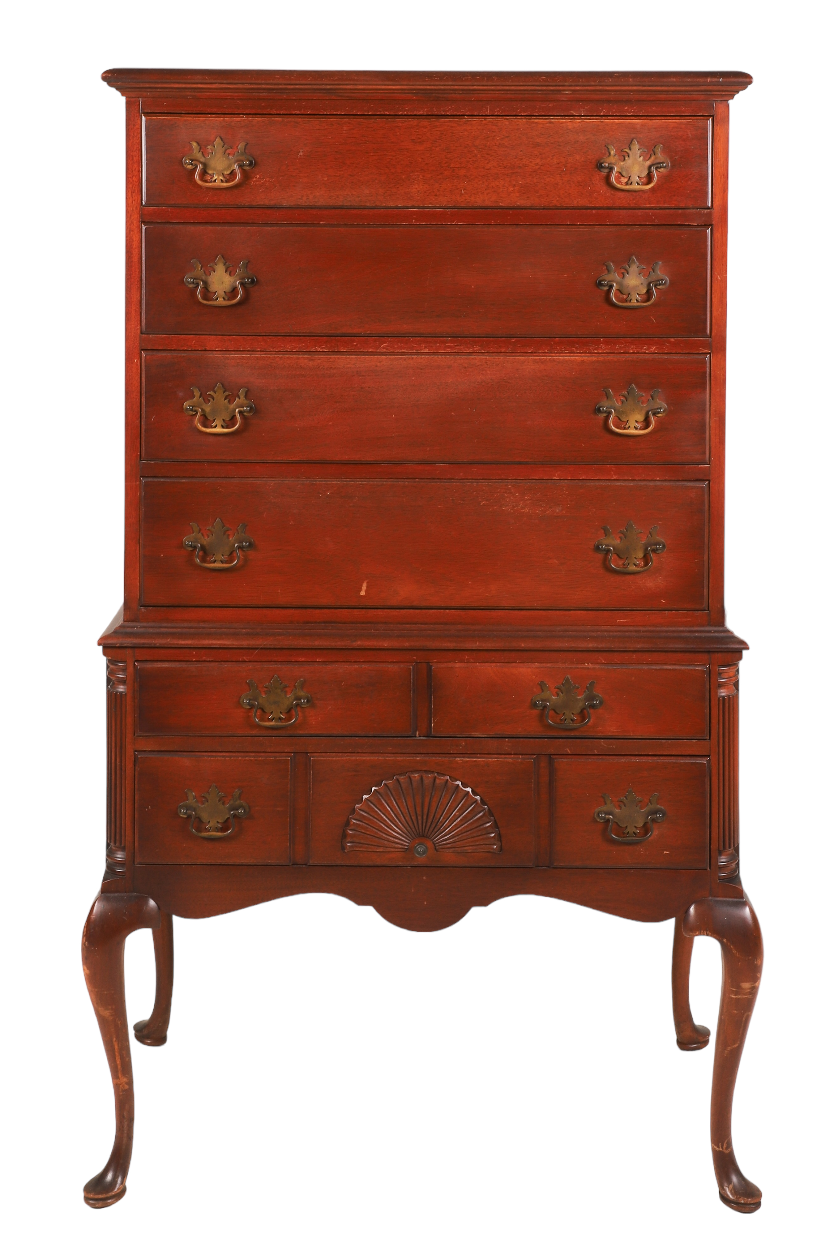 Queen Anne style mahogany high