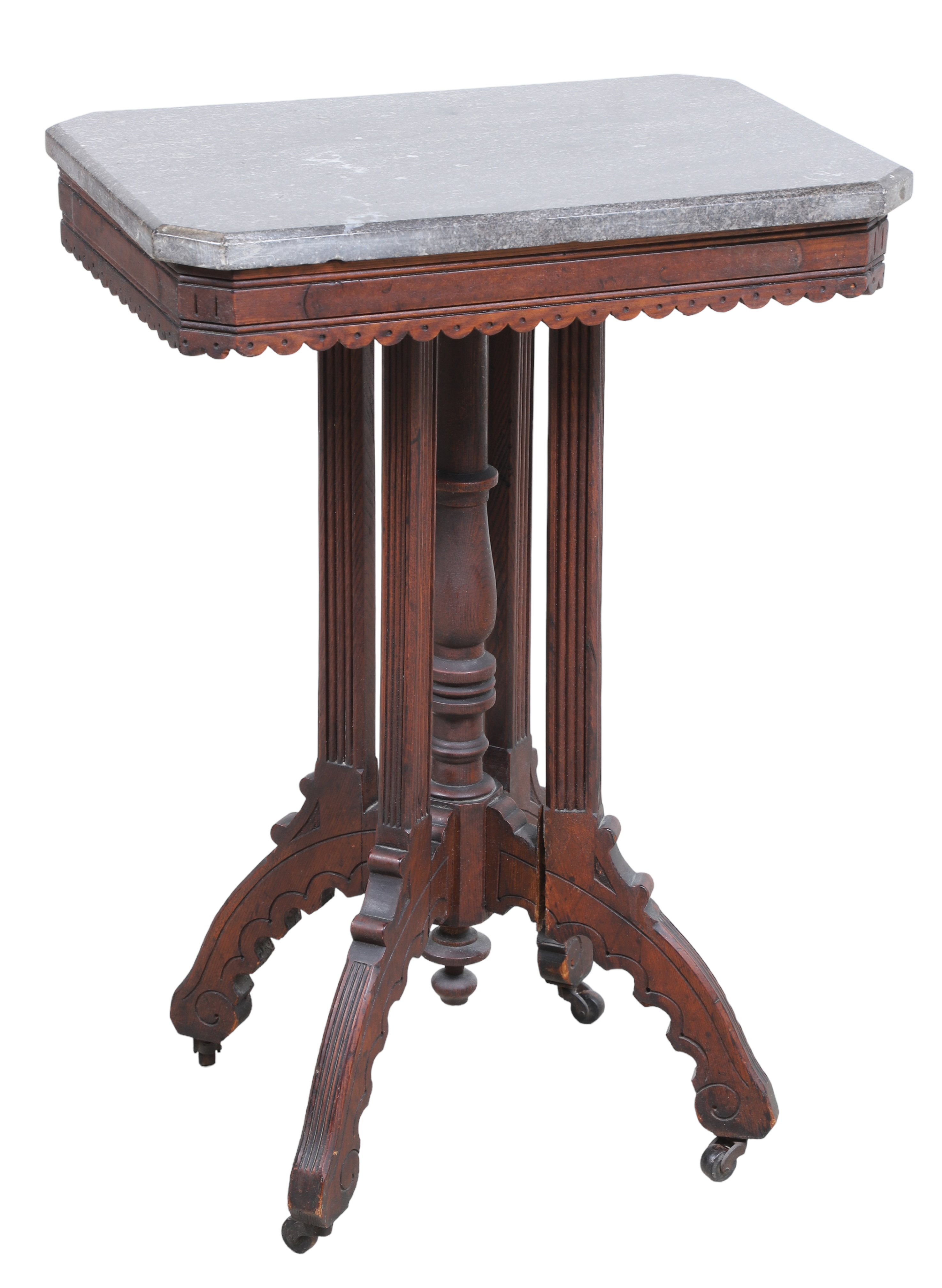 Victorian carved walnut marbletop