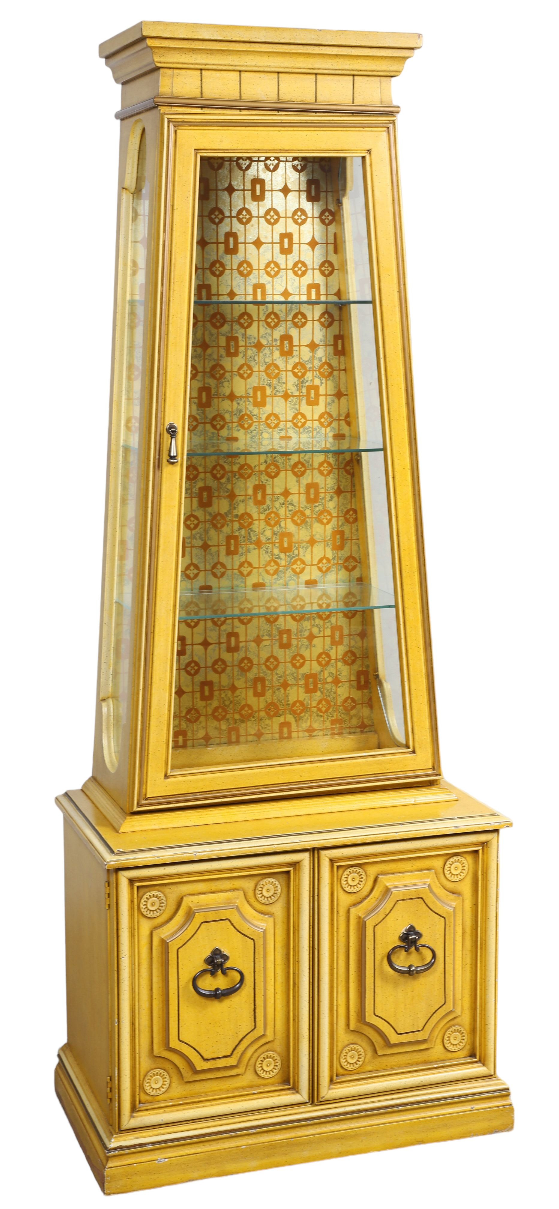 1-pc painted curio cabinet, yellow