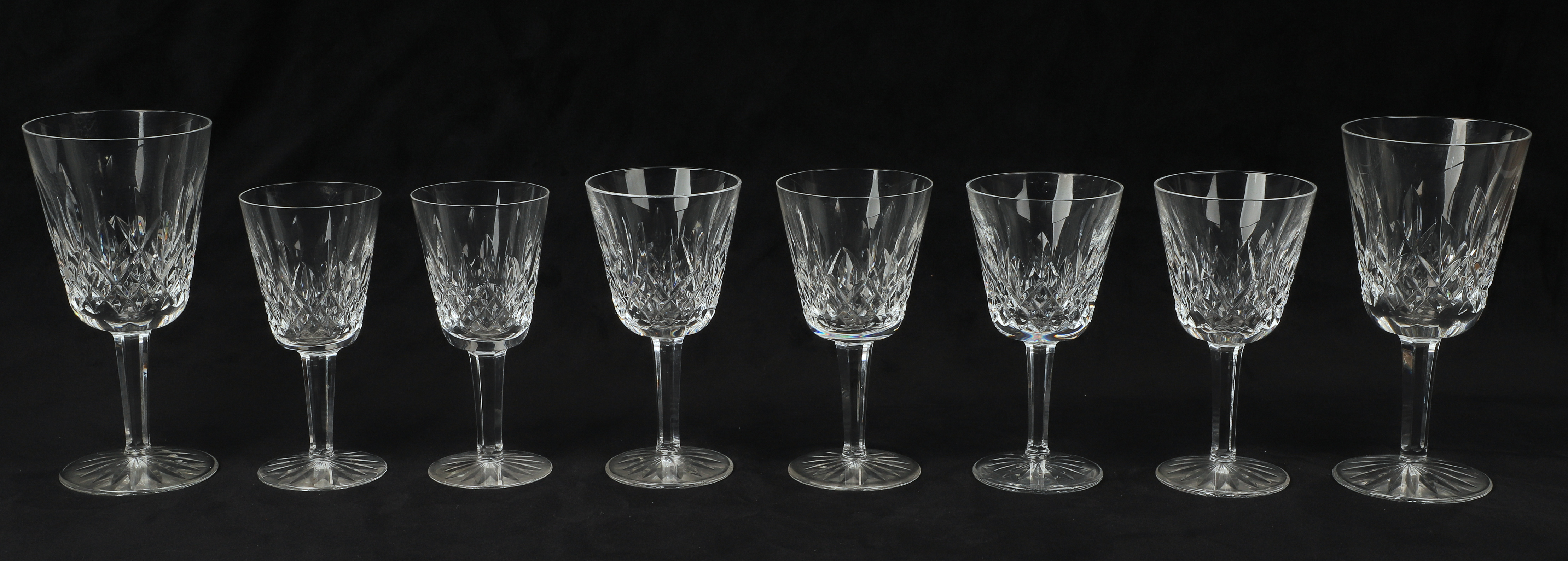 (8) Waterford Lismore glasses to include
