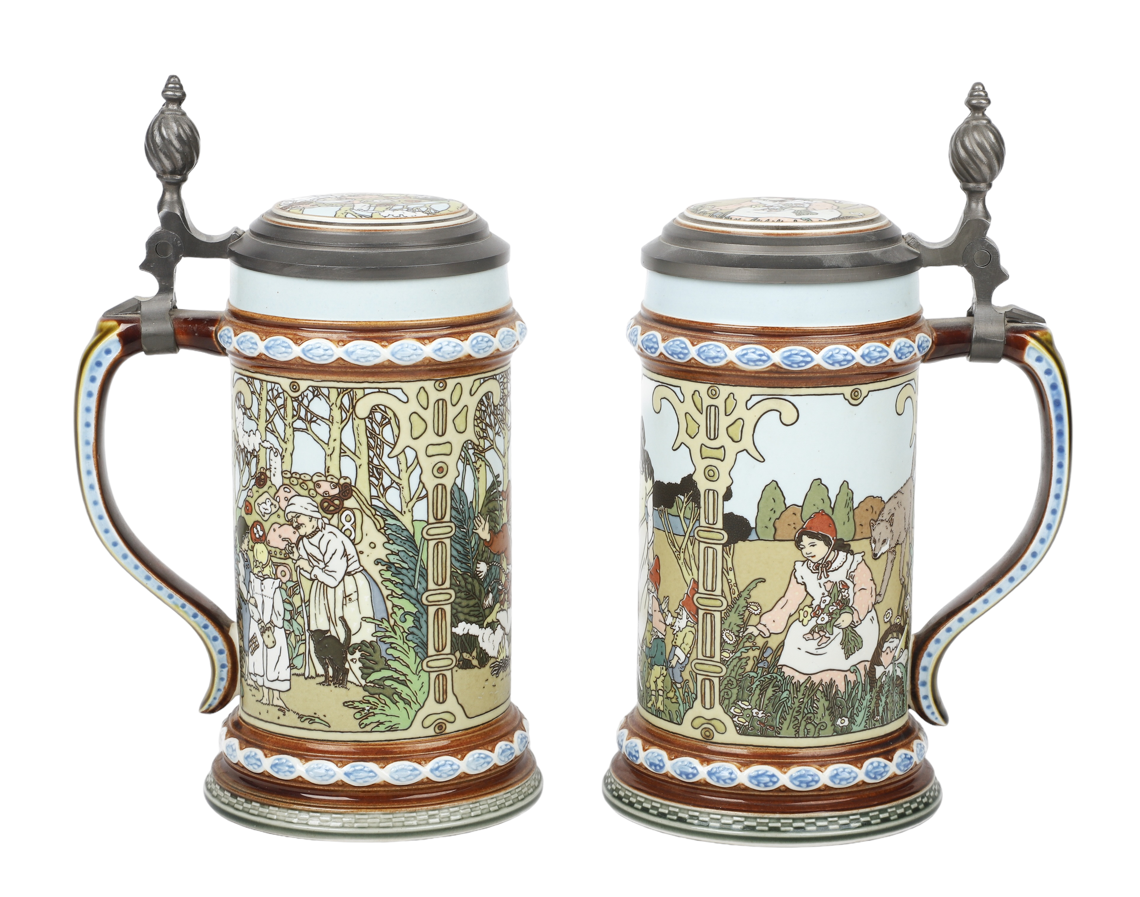 (2) Villeroy & Boch Mettlach steins,