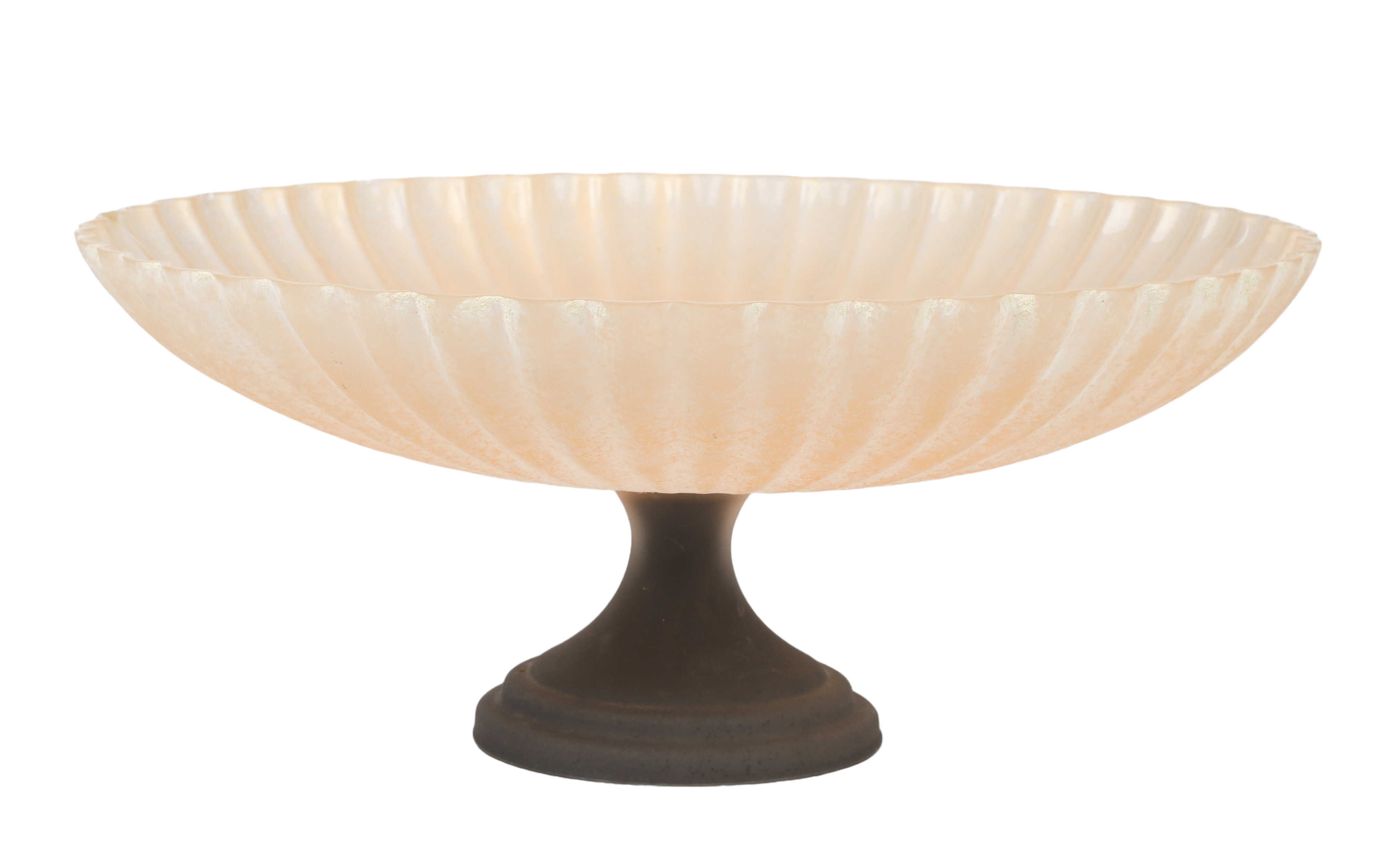 Large art glass compote, 13-3/4"