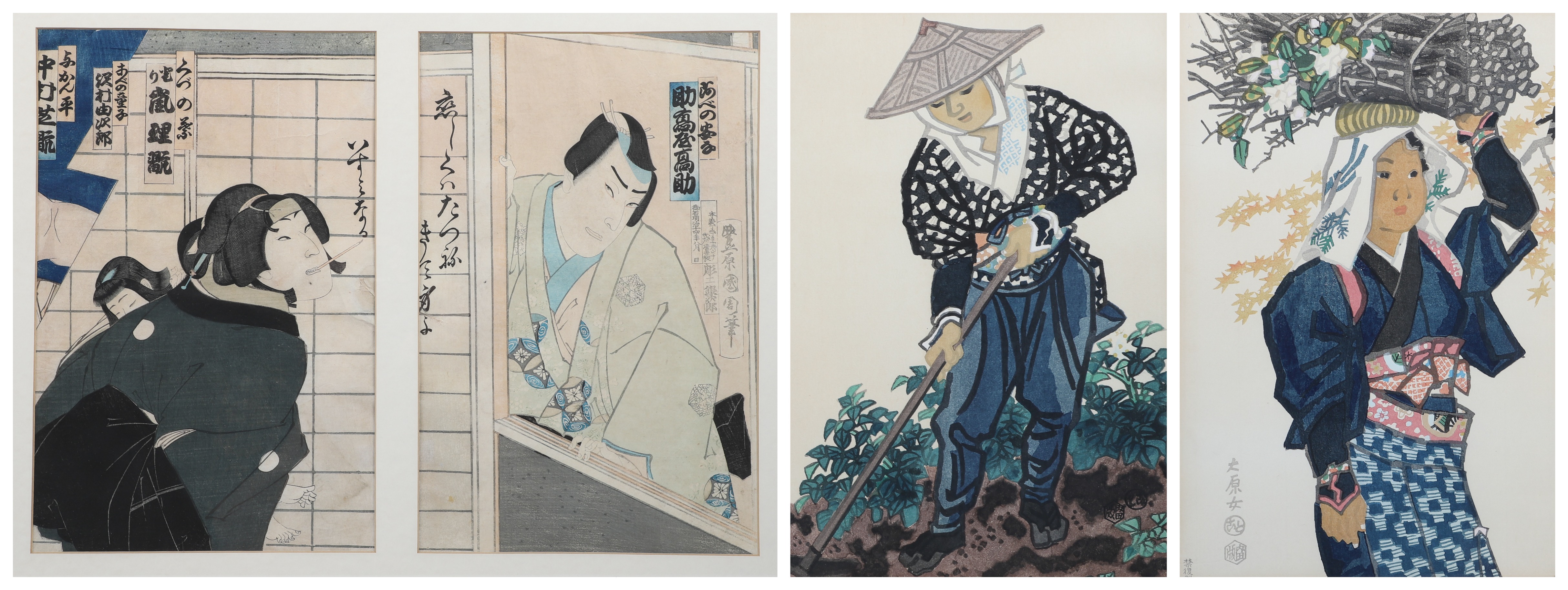 4 Japanese Woodblock Prints man