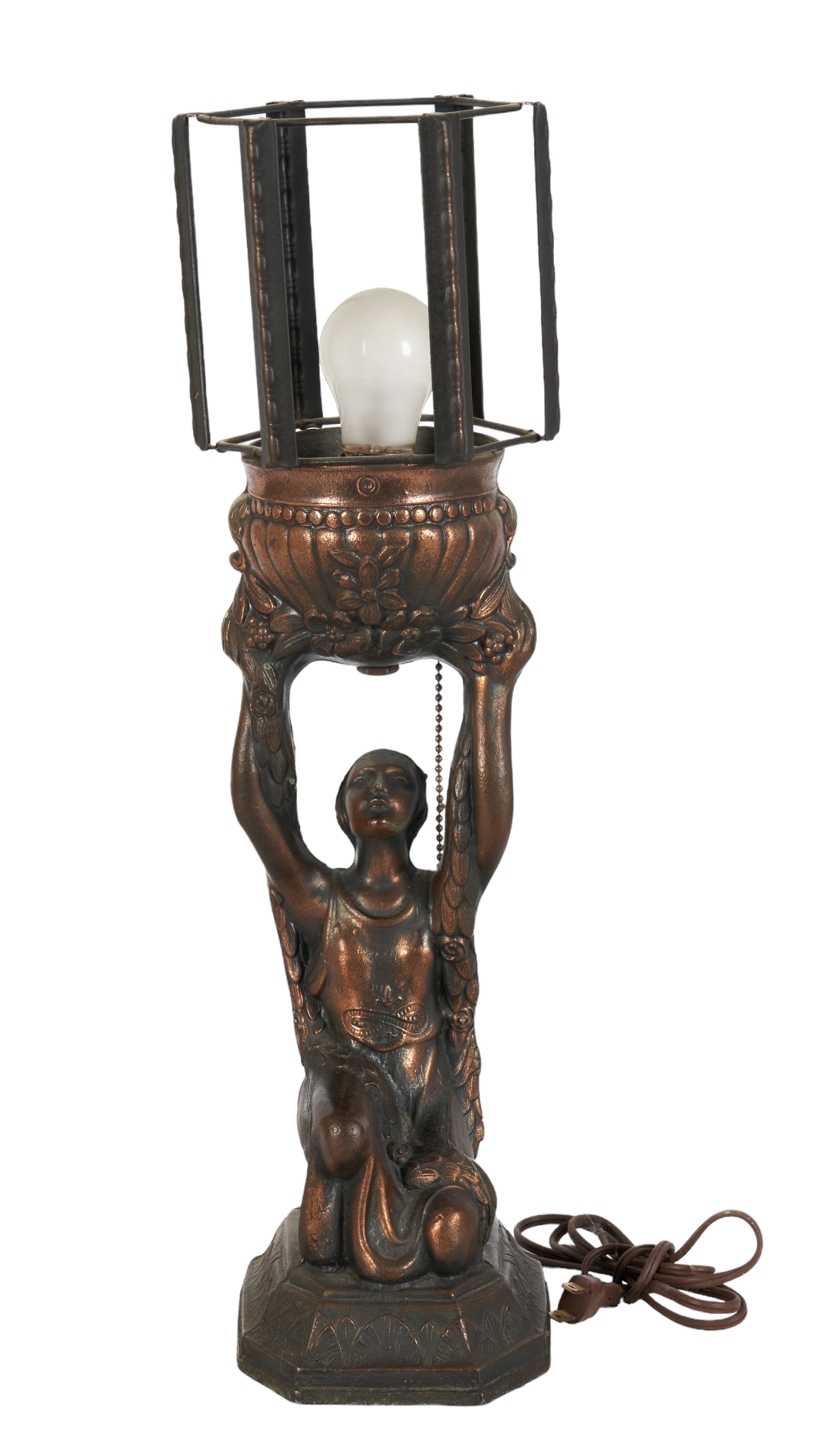 Art Deco  table lamp, kneeling female