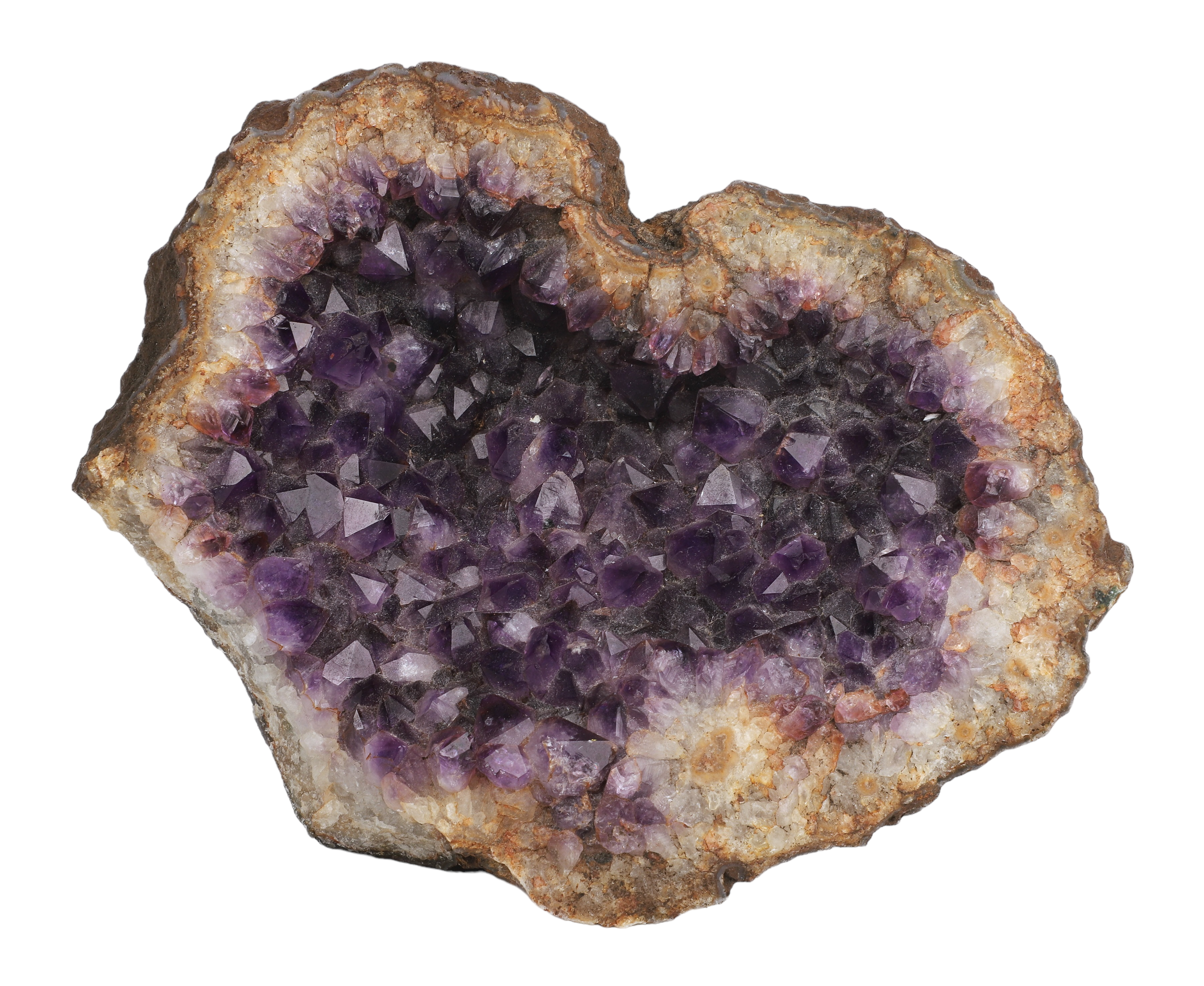 Amethyst crystal geode, 6-1/4 x 4-3/4