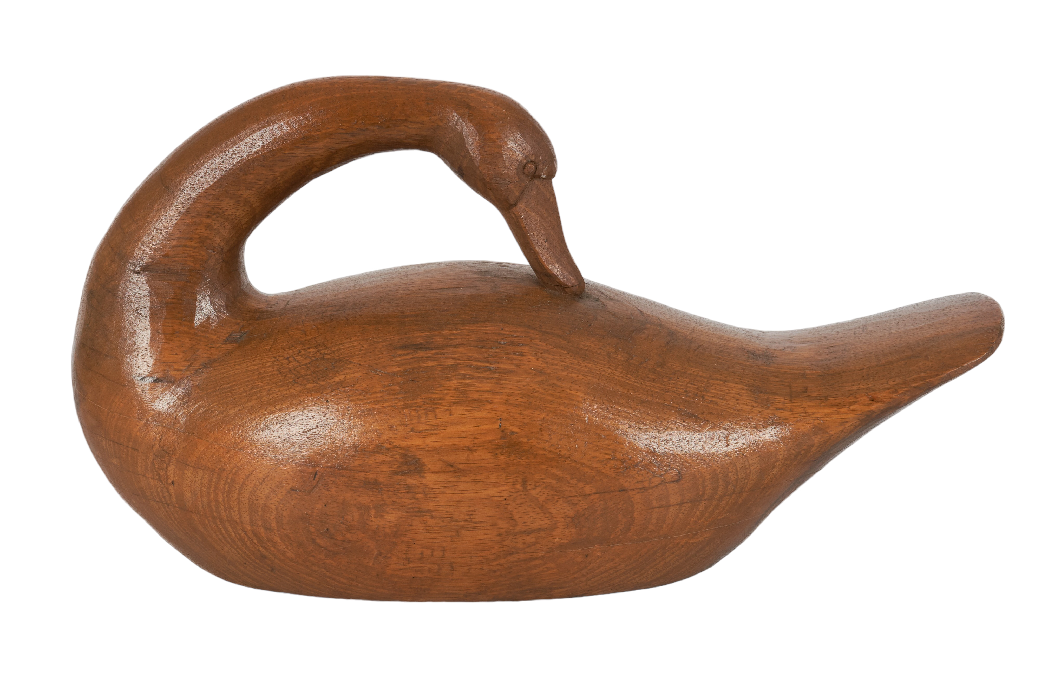 Large carved wood swan figure,