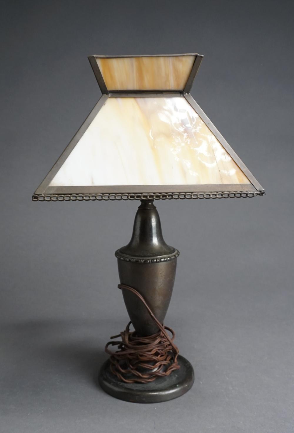 ARTS AND CRAFTS STYLE METAL LAMP