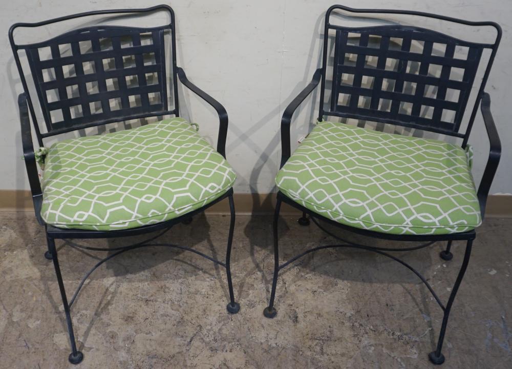 PAIR OF MODERN BLACK PAINTED METAL