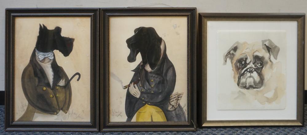 THREE FRAMED PRINTS OF DOGSThree 2e4c1d