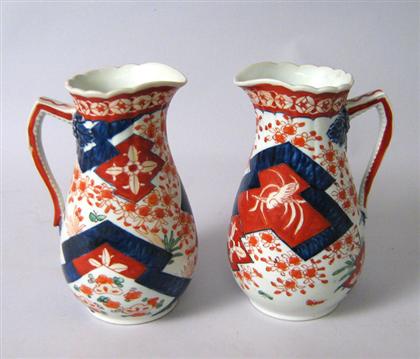 Pair of pitchers    Decorated with floral