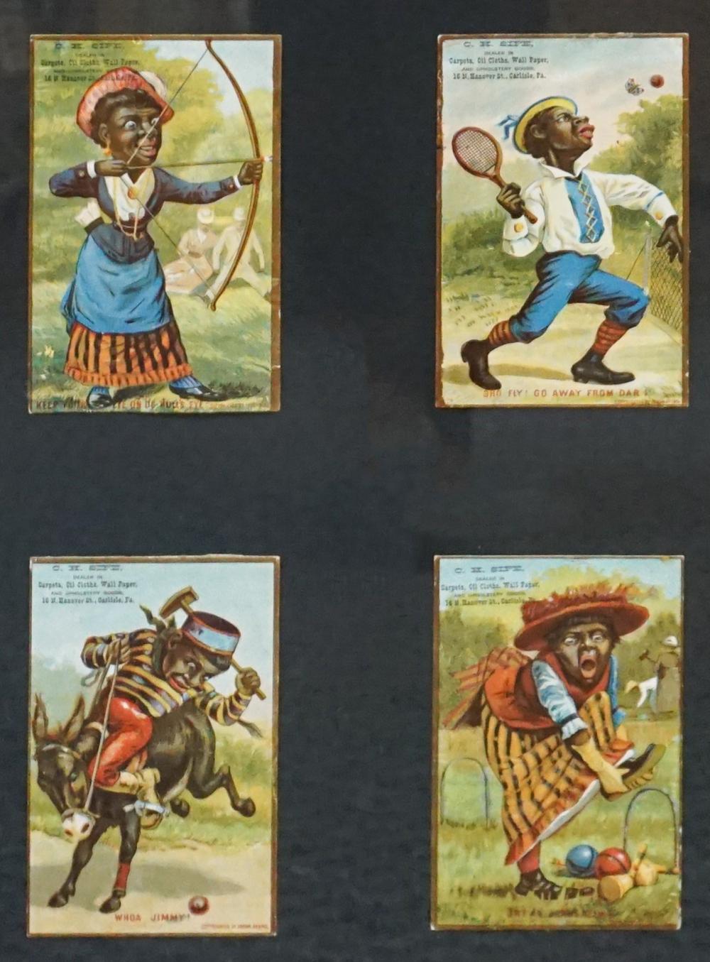 FOUR ANTIQUE NEGRO TRADE CARDS