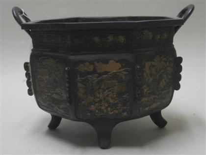 Japanese/Chinese partial gilt bronze