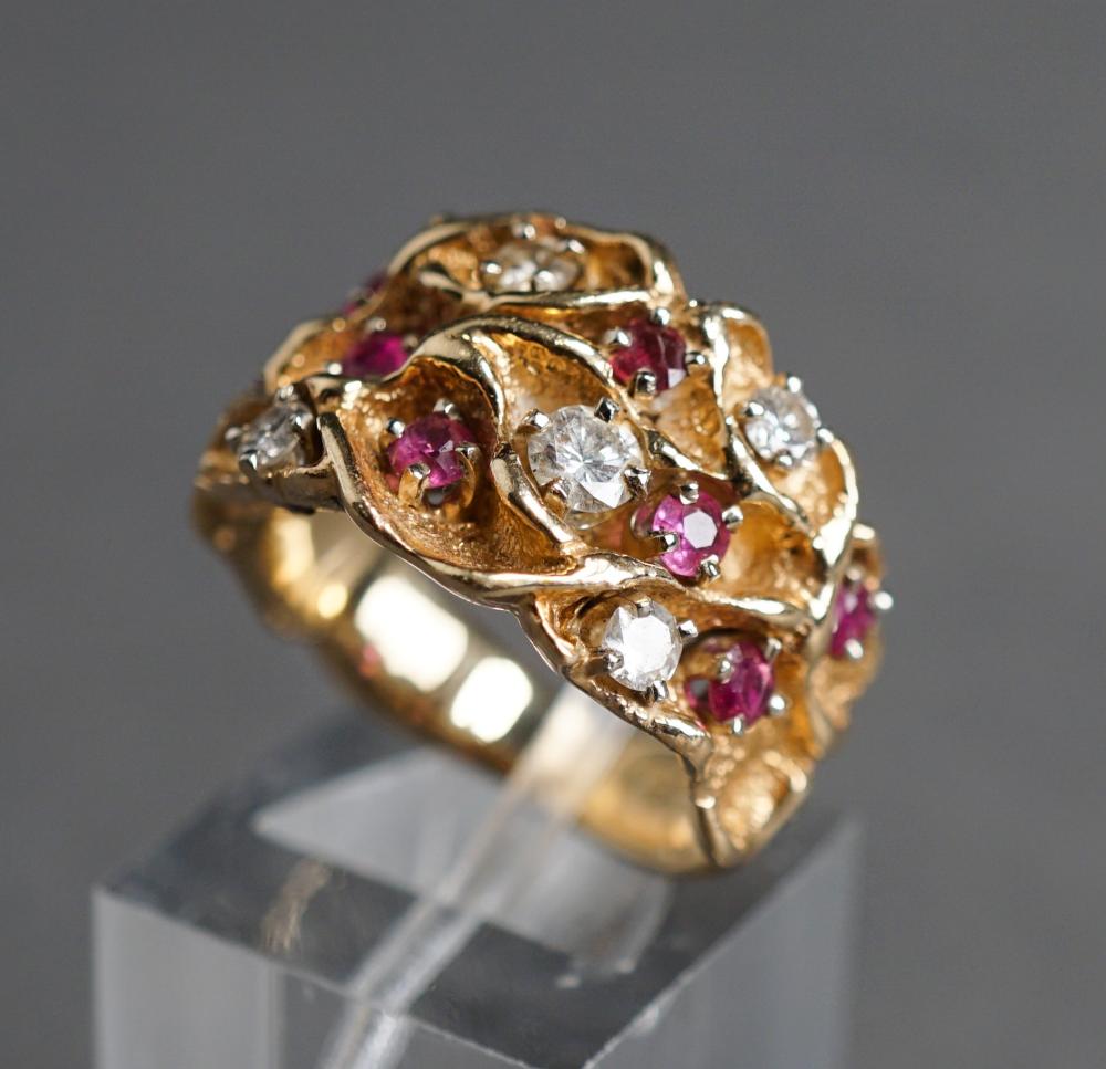 14-KARAT YELLOW-GOLD, RUBY AND