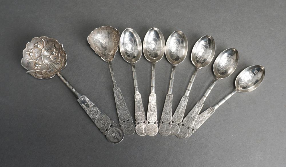 SET OF EIGHT CHINESE EXPORT SILVER