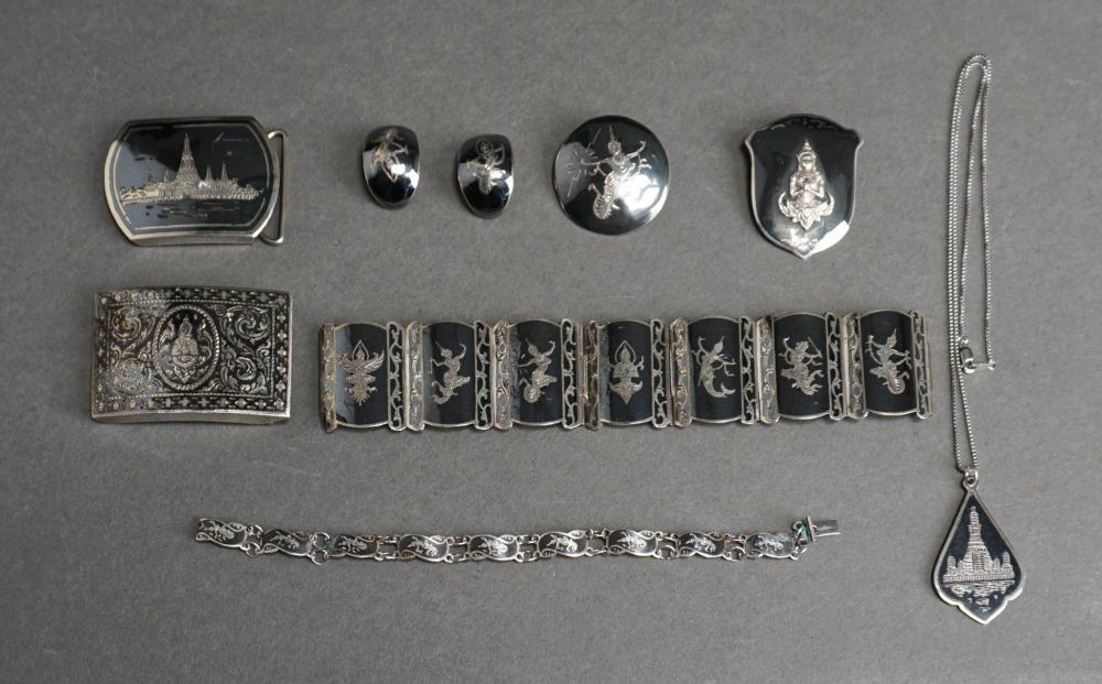COLLECTION OF SIAMESE STERLING