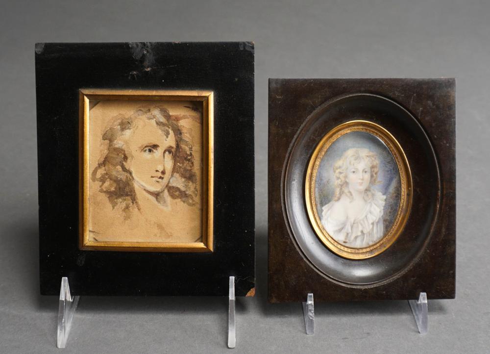 TWO CONTINENTAL MINIATURE PORTRAITS  2e4d25