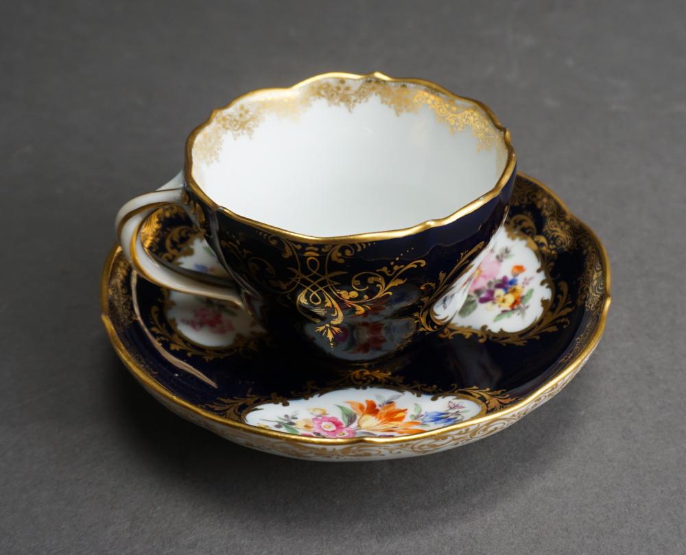 MEISSEN FLORAL AND GILT DECORATED