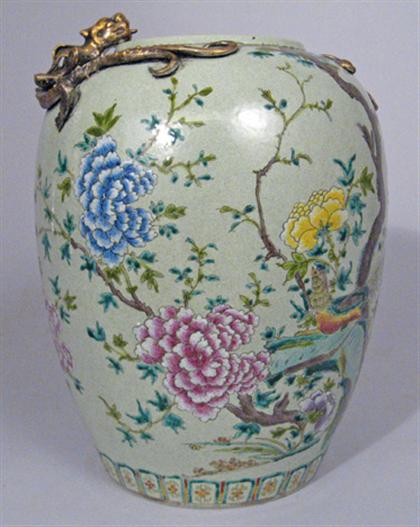 Chinese famille rose urn vase 