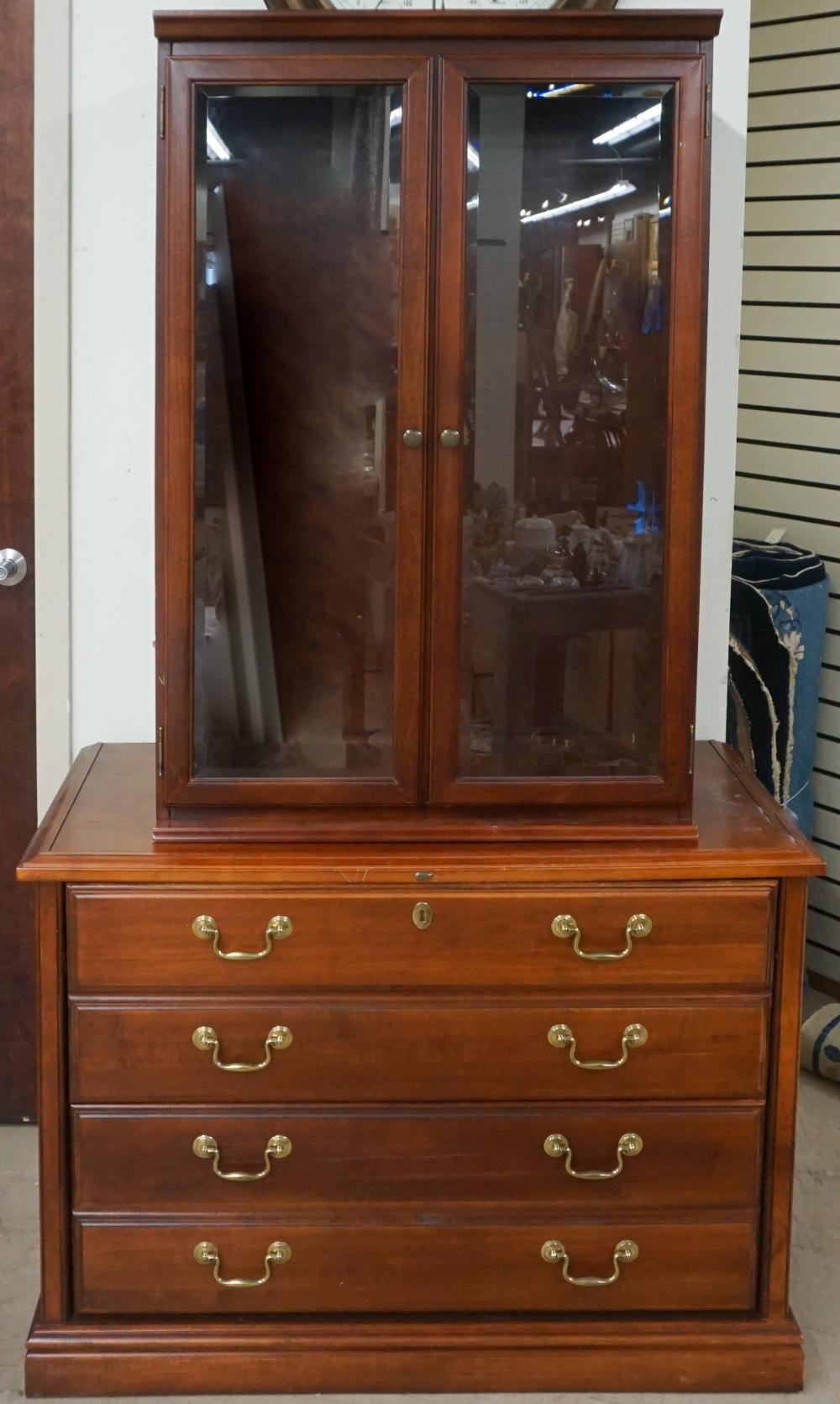 CHIPPENDALE STYLE FRUITWOOD TWO-DRAWER