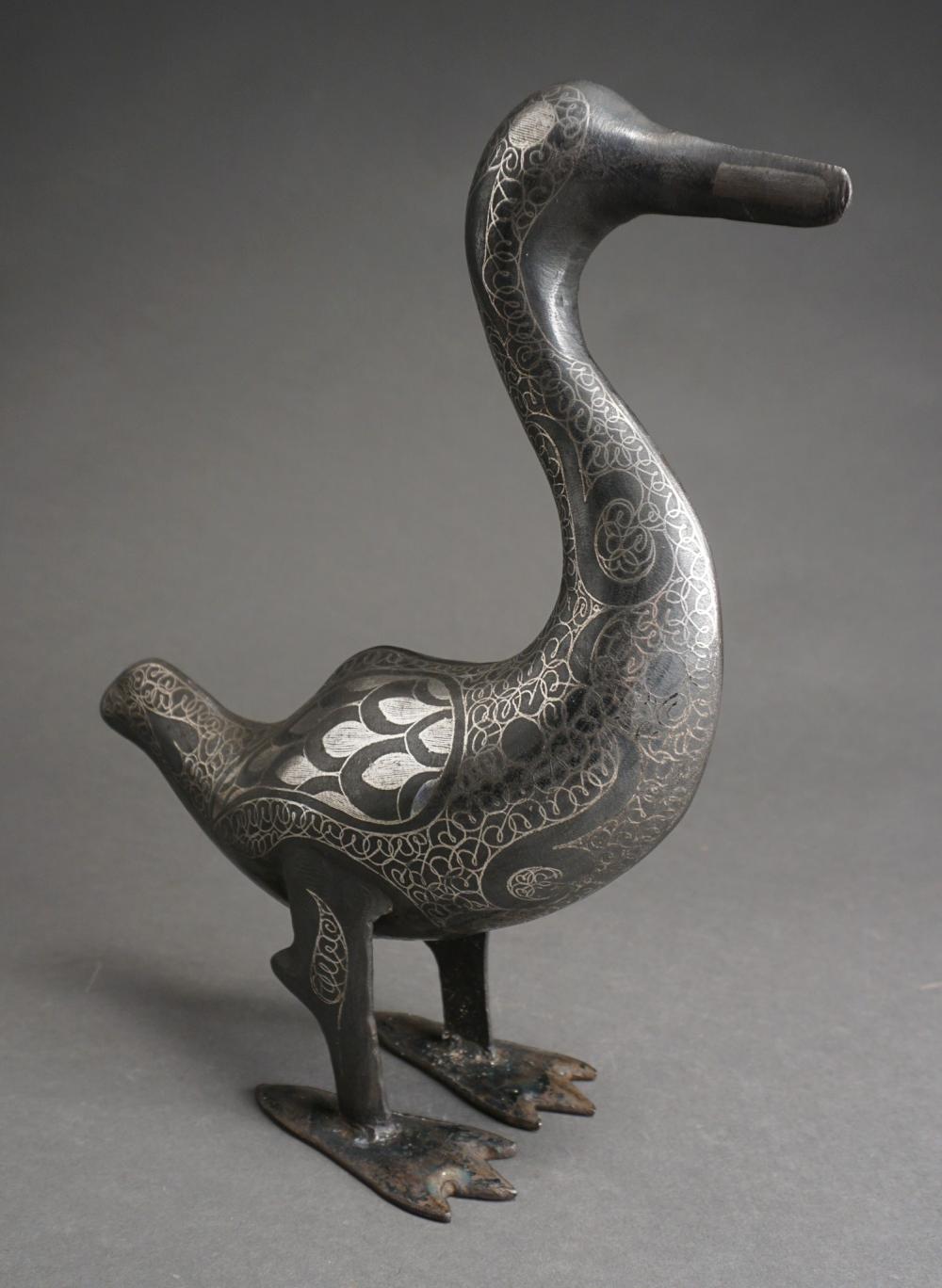 ASIAN SILVER INLAID FIGURE OF A 2e4d7c