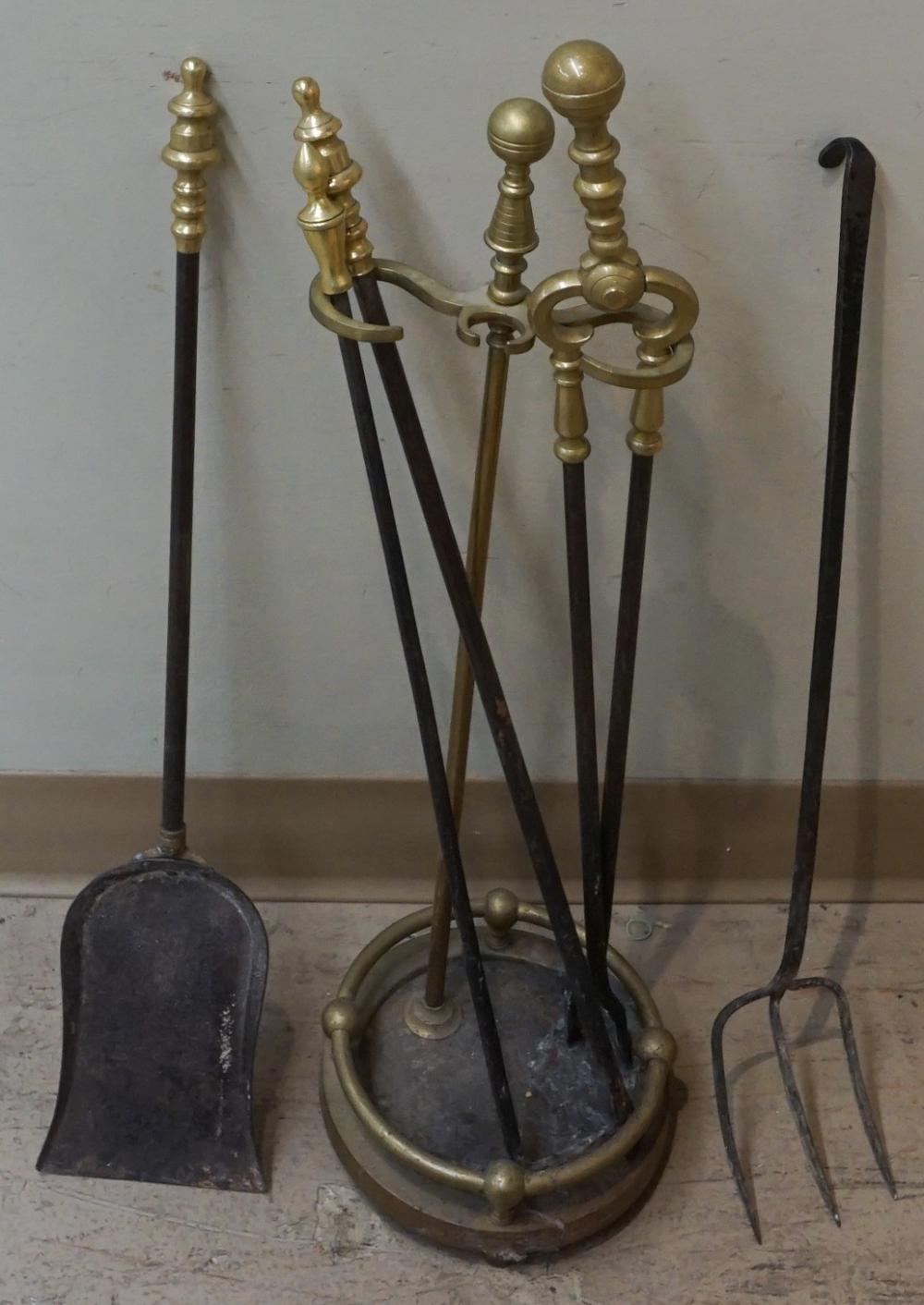 COLLECTION OF BRASS FIRE TOOLS
