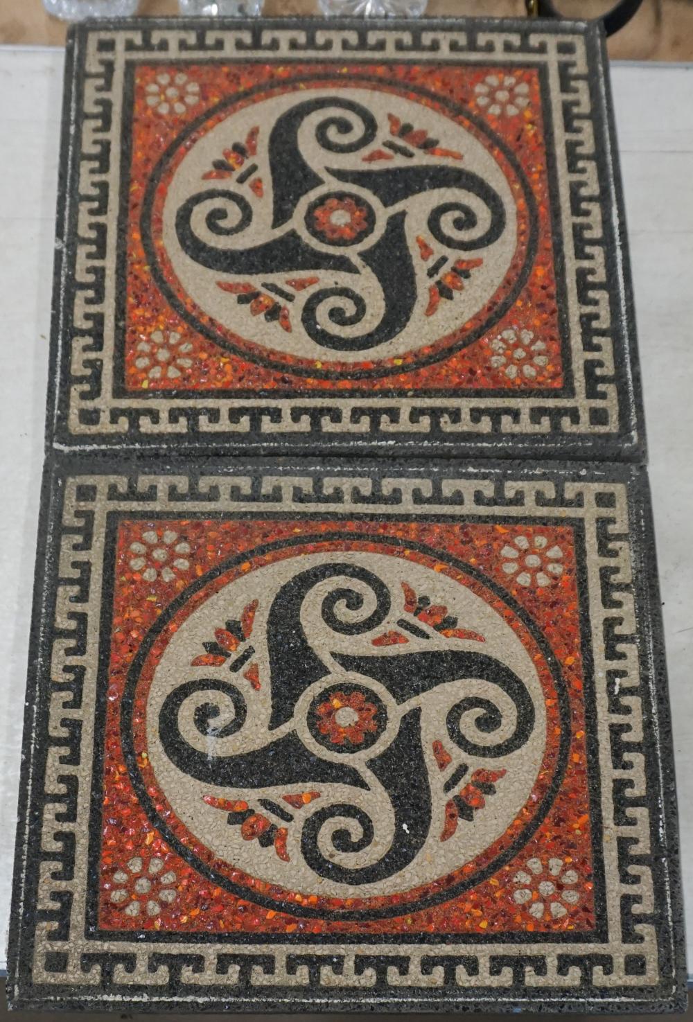 PAIR OF ARTS AND CRAFTS STYLE STONE 2e4ddd