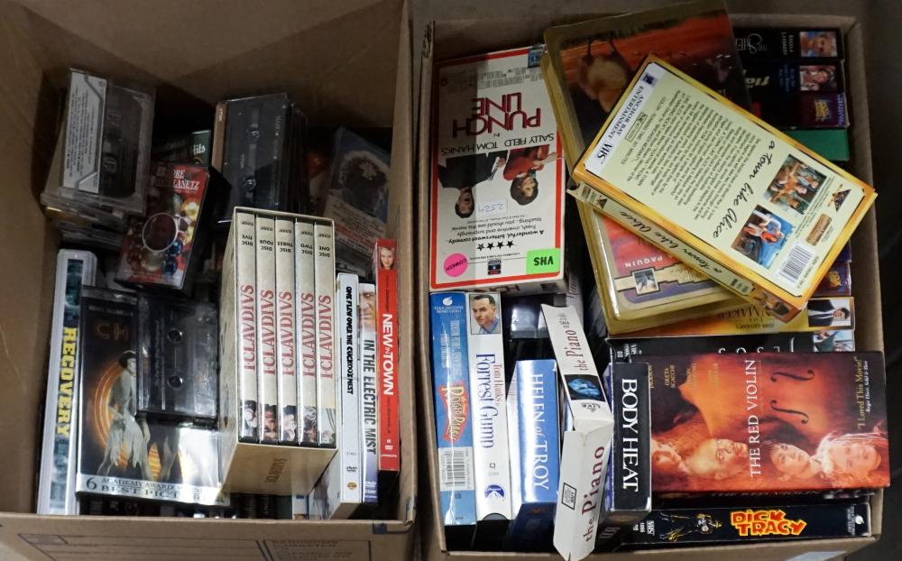 COLLECTION OF VHS, DVD'S, CD'S