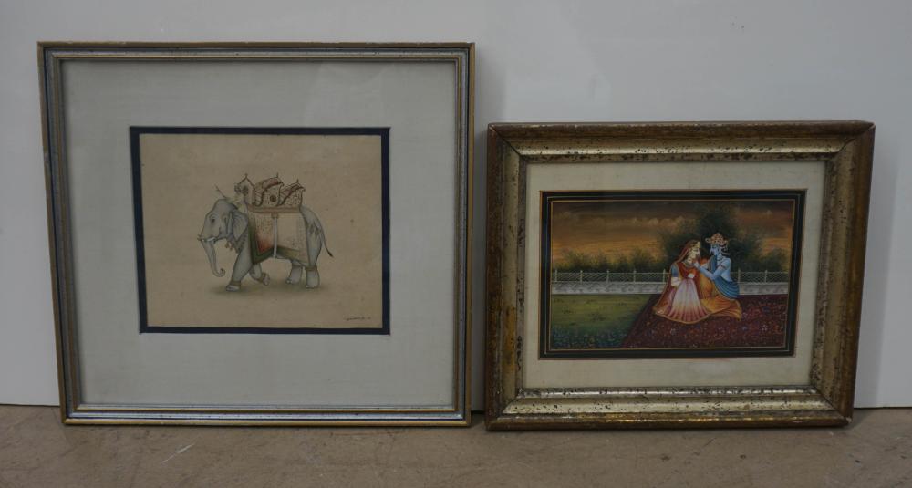 INDIAN MUGHAL SCHOOL, TWO WATERCOLORS,