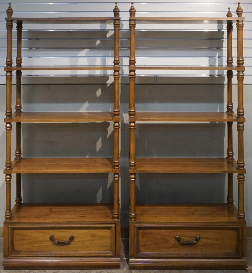 PAIR CONTEMPORARY FRUITWOOD SHELVES