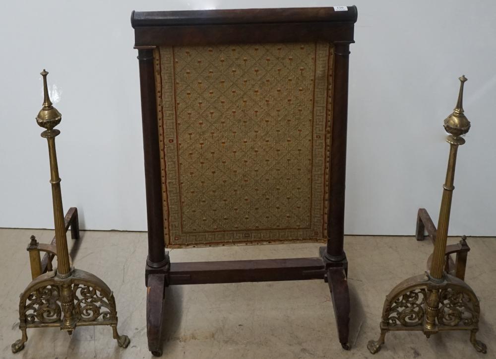 PAIR ROCOCO STYLE ANDIRONS AND