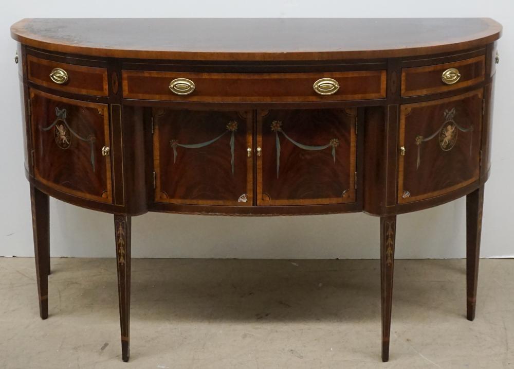 GEORGE III STYLE DECORATED MAHOGANY