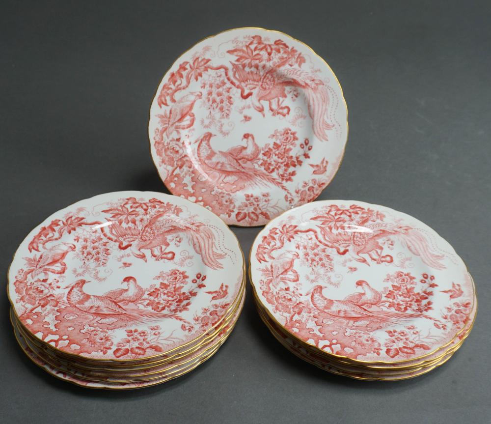 TWELVE ROYAL CROWN DERBY RED TRANSFER 2e4e4e