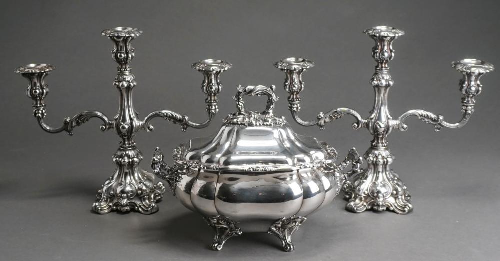 PAIR WILLIAM ROGERS SILVERPLATE ROCOCO