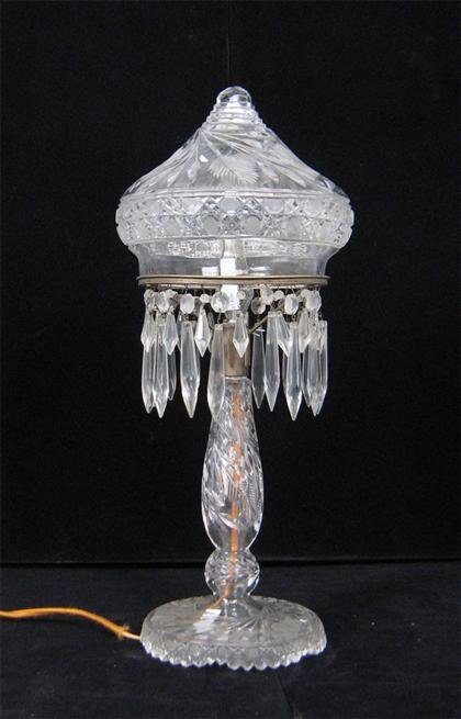 Cut glass parlor lamp    Decorated with