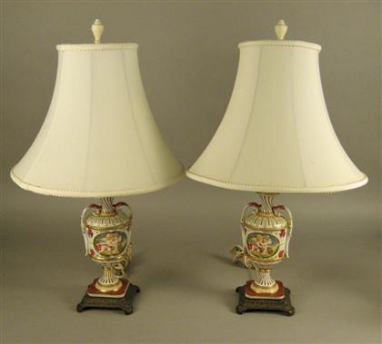 Pair of Capodimonte Table Lamps 4a172