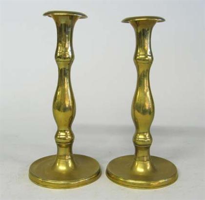 Pair of English brass candlesticks 4a174