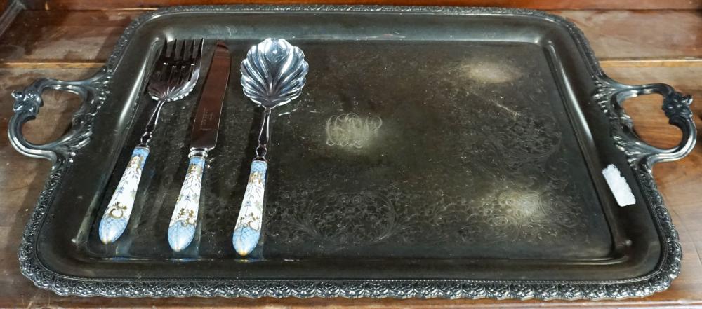 WILCOX SILVER PLATE TWO-HANDLE TRAY
