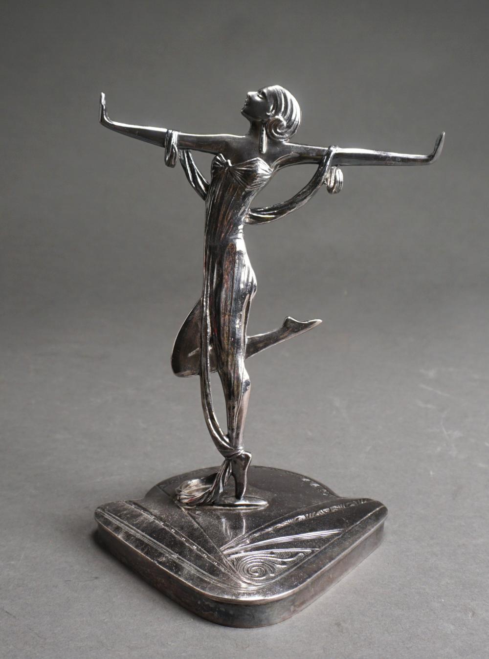 ART NOUVEAU SILVERPLATE FIGURINE,