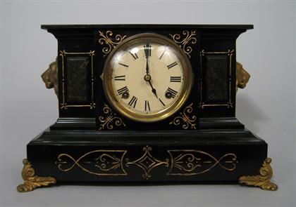 Bronze Mantle Clock Ebonized  4a17e