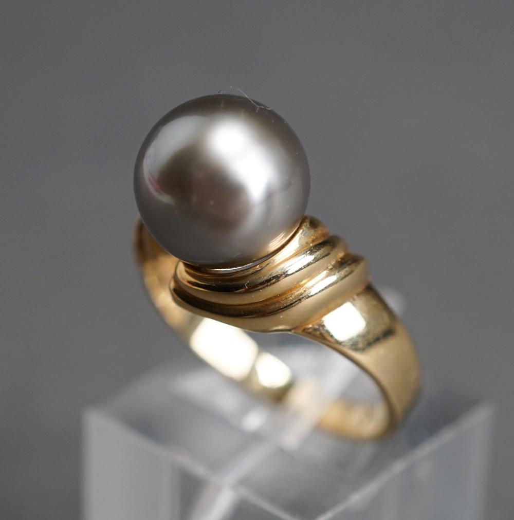 14 KARAT YELLOW GOLD AND GRAY PEARL 2e4f1b