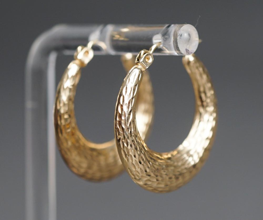 PAIR OF 10-KARAT YELLOW-GOLD HOOP