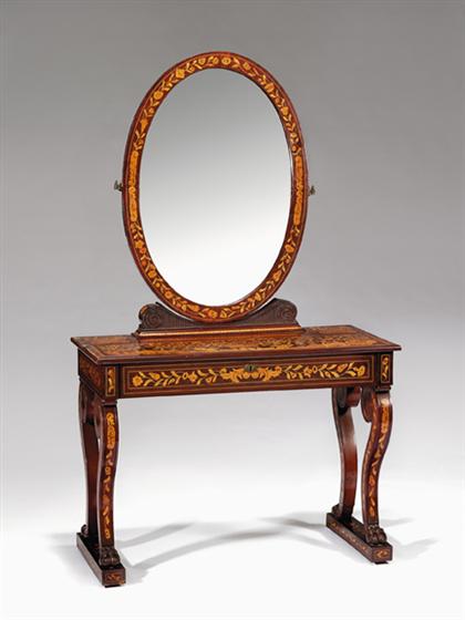 Dutch mahogany and marquetry dressing 4a189