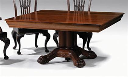 Carved mahogany pedestal dining