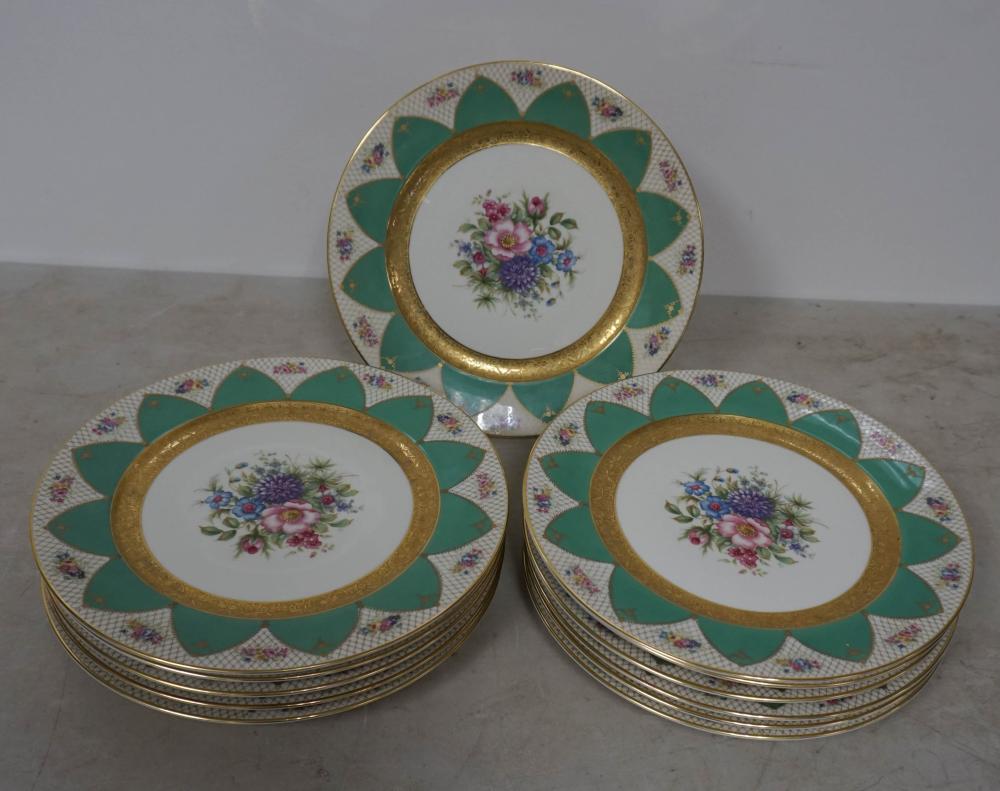 TWELVE ROSENTHAL FLORAL AND GILT